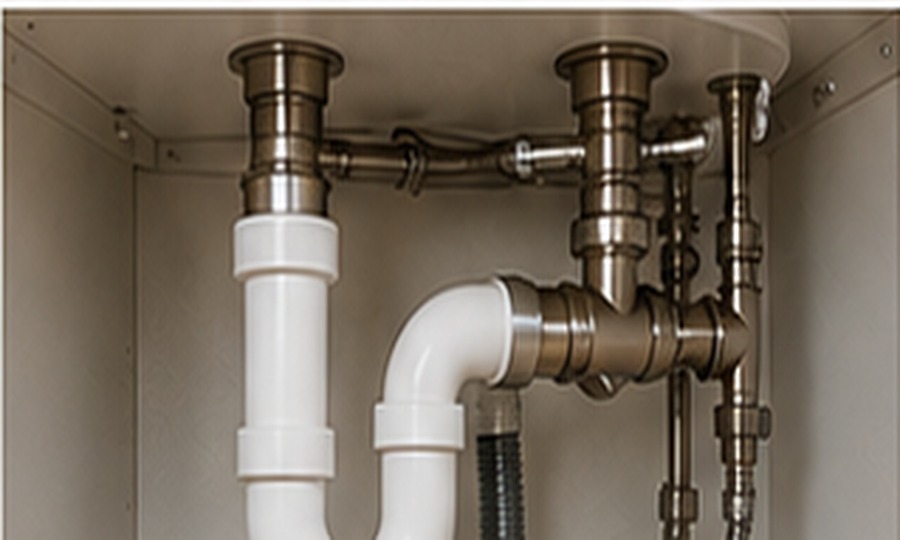 Siphon sous évier et tuyauterie de plomberie